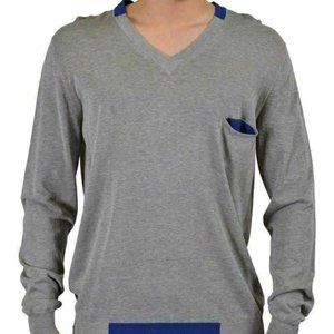 Ballantyne Men's Gray V-Neck Long Sleeve Sweater